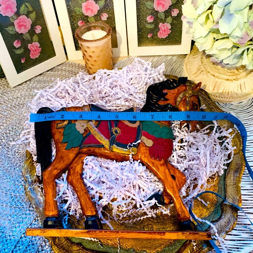 Vintage Wood carved painted Horse - Picture 9 of 12